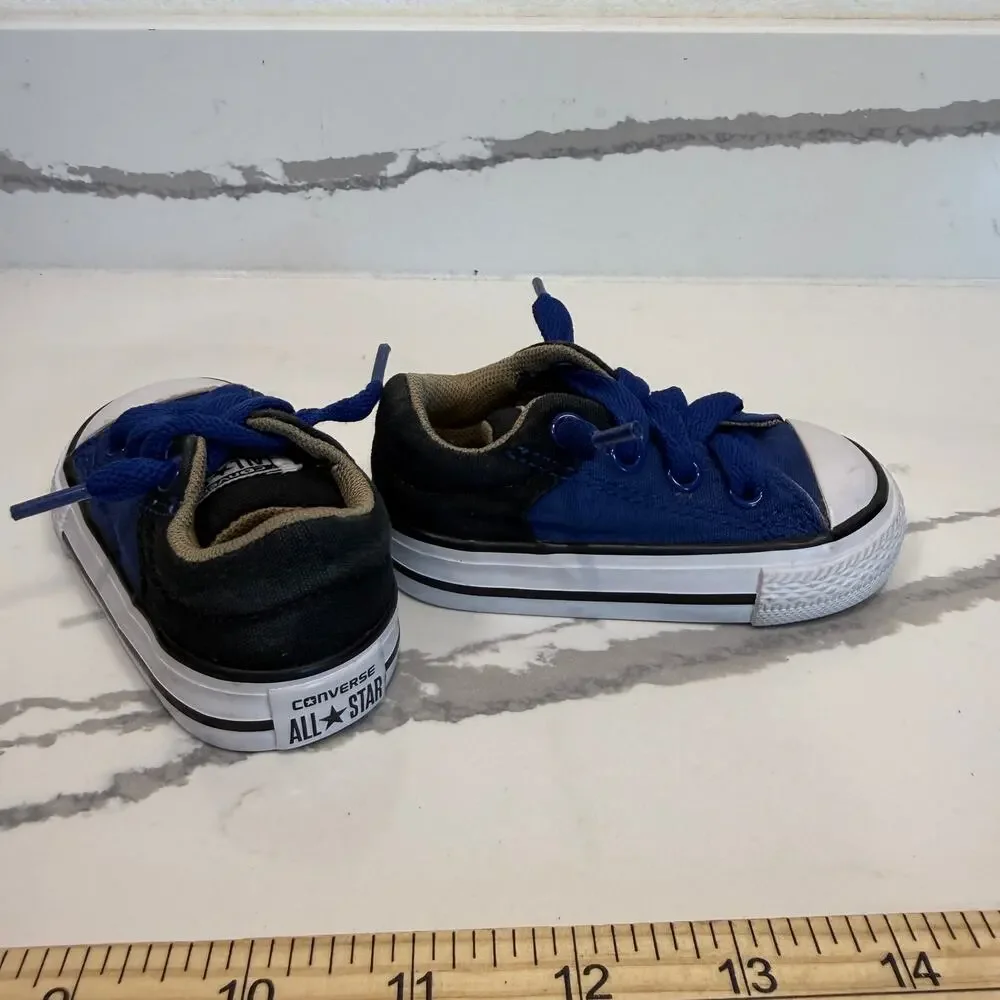 Baby Converse All Star Size 3‎ Blue Black Low Top Sneakers Tennis Shoes